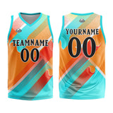 Custom Basketball Jersey Uniform Suit Printed Your Logo Name Number Aqua&Orange