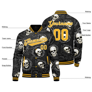 Custom Black and Yellow Varsity Jacket for Men Women and Youth with Personalized Letterman Jacket