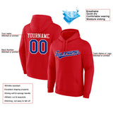 Custom Pullover Sweatshirt Hoodie Red-royal-white