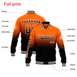 Custom Gradient Varsity Jacket Letterman jacket for Men, Women and Youth Orange Black