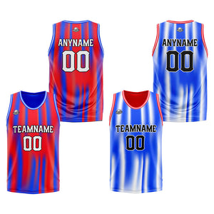 Custom Reversible Basketball Suit for Adults and Kids Personalized Jersey Red&Royal