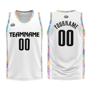 Custom Basketball Jersey Uniform Suit Printed Your Logo Name Number White