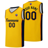 Custom basketball jersey shorts for men and women. Embroidered and printed name, number and logo Yellow