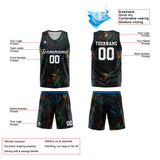 Custom Basketball Jersey Uniform Suit Printed Your Logo Name Number Black&Rainforest