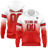 Custom Gradient Hoodie For Man Woman Girl Boy Print Your Logo Name Number White&Red