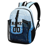 Customize Light Blue Sports Backpacks Featuring Personalized Names, Numbers and Logos