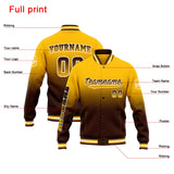 Custom Gradient Varsity Jacket Letterman jacket for Men, Women and Youth Yellow Brown