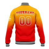 Custom Gradient Varsity Jacket Letterman jacket for Men, Women and Youth Light Orange Red