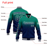 Custom Gradient Varsity Jacket Letterman jacket for Men, Women and Youth Green Navy