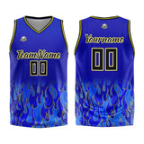 Custom Basketball Jersey Uniform Suit Printed Your Logo Name Number Flame&Royal