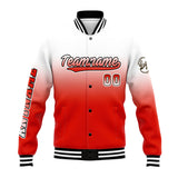 Custom Gradient Varsity Jacket Letterman jacket for Men, Women and Youth White Red