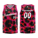 Custom Basketball Jersey Uniform Suit Printed Your Logo Name Number Leopard Print&Pink