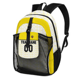 Customize Yellow Black Sports Backpacks Featuring Personalized Names, Numbers and Logos