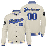 Custom Varsity Jacket Letterman jacket for Men, Women and Youth Cream Blue