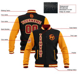 Custom Black Yellow Red Waterproof Varsity Jackets Personalized Stitched Name Number Logo to Letterman Jackets