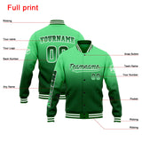 Custom Gradient Varsity Jacket Letterman jacket for Men, Women and Youth Green