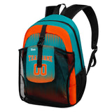 Customize Aqua Orange Sports Backpacks Featuring Personalized Names, Numbers and Logos