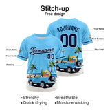 Custom Full Print Design Baseball Jersey blue