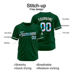 Custom Dark Green Baseball Jersey Stitched Design Personalized Hip Hop Baseball Shirts