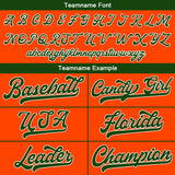 Custom Baseball Jersey Stitched Design Personalized Hip Hop Baseball Shirts Orange-Dark Green