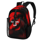 Customize Red Black Sports Backpacks Featuring Personalized Names, Numbers and Logos