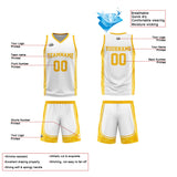 Custom White Orange Basketball Jersey Uniform Suit Printed Your Logo Name Number