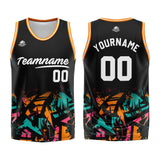 Custom Basketball Jersey Uniform Suit Printed Your Logo Name Number Black&Orange