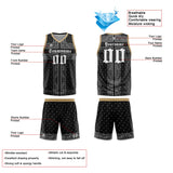 Custom Reversible Basketball Suit for Adults and Kids Personalized Jersey Black-White