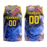 Custom Basketball Jersey Uniform Suit Printed Your Logo Name Number Yellow&Blue