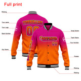 Custom Gradient Varsity Jacket Letterman jacket for Men, Women and Youth Rose Orange