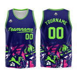 Custom Basketball Jersey Uniform Suit Printed Your Logo Name Number Navy&Neon Green