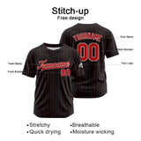 Custom Baseball Jersey Stitched Design Personalized Hip Hop Baseball Shirts Black-Red