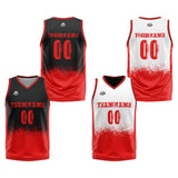 Custom Reversible Basketball Suit for Adults and Kids Personalized Jersey Red-Black