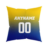 Custom Football Throw Pillow for Men Women Boy Gift Printed Your Personalized Name Number Yellow&Blue&White