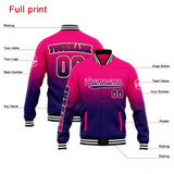 Custom Gradient Varsity Jacket Letterman jacket for Men, Women and Youth Rose Dark Purple