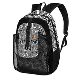 Customize Gray Black Sports Backpacks Featuring Personalized Names, Numbers and Logos