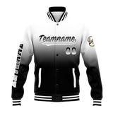 Custom Gradient Varsity Jacket Letterman jacket for Men, Women and Youth White Black