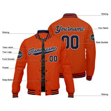 Custom Varsity Jacket Letterman jacket for Men, Women and Youth Navy Orange