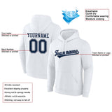 Custom Pullover Sweatshirt Hoodie White-Navy