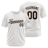 Custom Baseball Jersey Stitched Design Personalized Hip Hop Baseball Shirts White-Brown