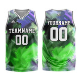 Custom Basketball Jersey Uniform Suit Printed Your Logo Name Number Green&Purple