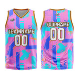 Custom Pink Blue Basketball Jersey Uniform Suit Printed Your Logo Name Number