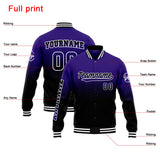 Custom Gradient Varsity Jacket Letterman jacket for Men, Women and Youth Purple Black