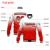 Custom Gradient Varsity Jacket Letterman jacket for Men, Women and Youth White Red