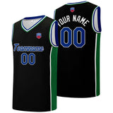 Custom basketball jersey shorts for men and women. Embroidered and printed name, number and logo Black