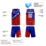 Custom Reversible Basketball Suit for Adults and Kids Personalized Jersey Red-Royal