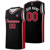 Custom basketball jersey shorts for men and women. Embroidered and printed name, number and logo Black