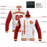 Custom White Red Yellow Waterproof Varsity Jackets Personalized Stitched Name Number Logo to Letterman Jackets