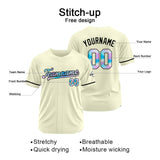 Custom Cream Baseball Jersey Stitched Design Personalized Hip Hop Baseball Shirts