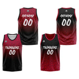 Custom Reversible Basketball Suit for Adults and Kids Personalized Jersey Flaw-Red&Black